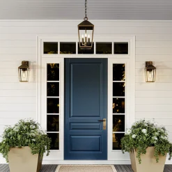 Open Box Cole Outdoor Hanging Light, Burnished Brass