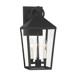 Open Box Cole Outdoor Wall Light, Medium, Black