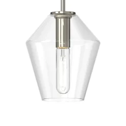 Open Box Eva 9" Clear Diamond Pendant, Polished Nickel
