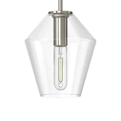 Open Box Eva 9" Clear Diamond Pendant, Polished Nickel