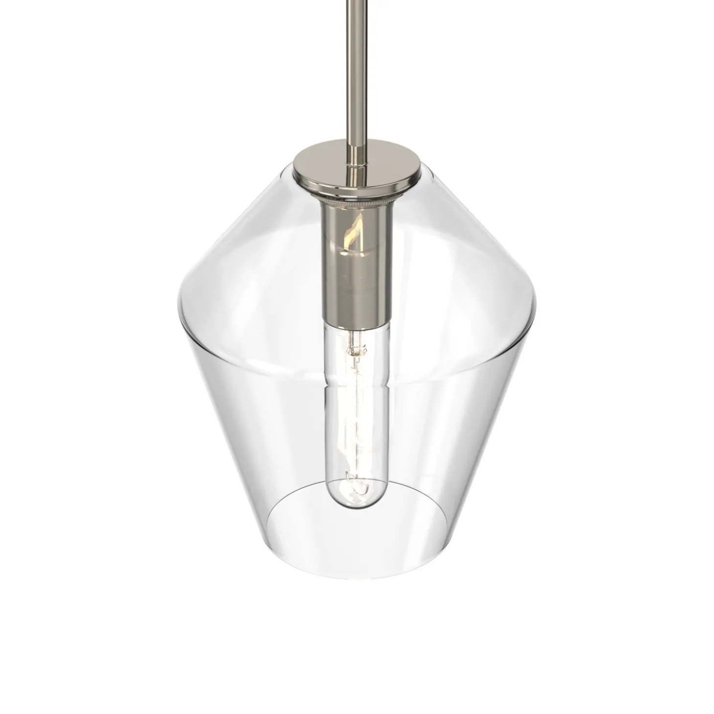 Open Box Eva 9" Clear Diamond Pendant, Polished Nickel