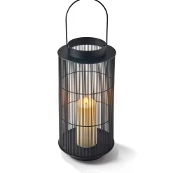 Open Box Mariposa Metal Lantern with Flameless Candle, Large