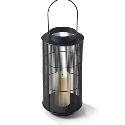 Open Box Mariposa Metal Lantern with Flameless Candle, Large