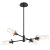 Open Box Mason 4 Light Chandelier, Matte Black