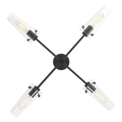 Open Box Mason 4 Light Chandelier, Matte Black