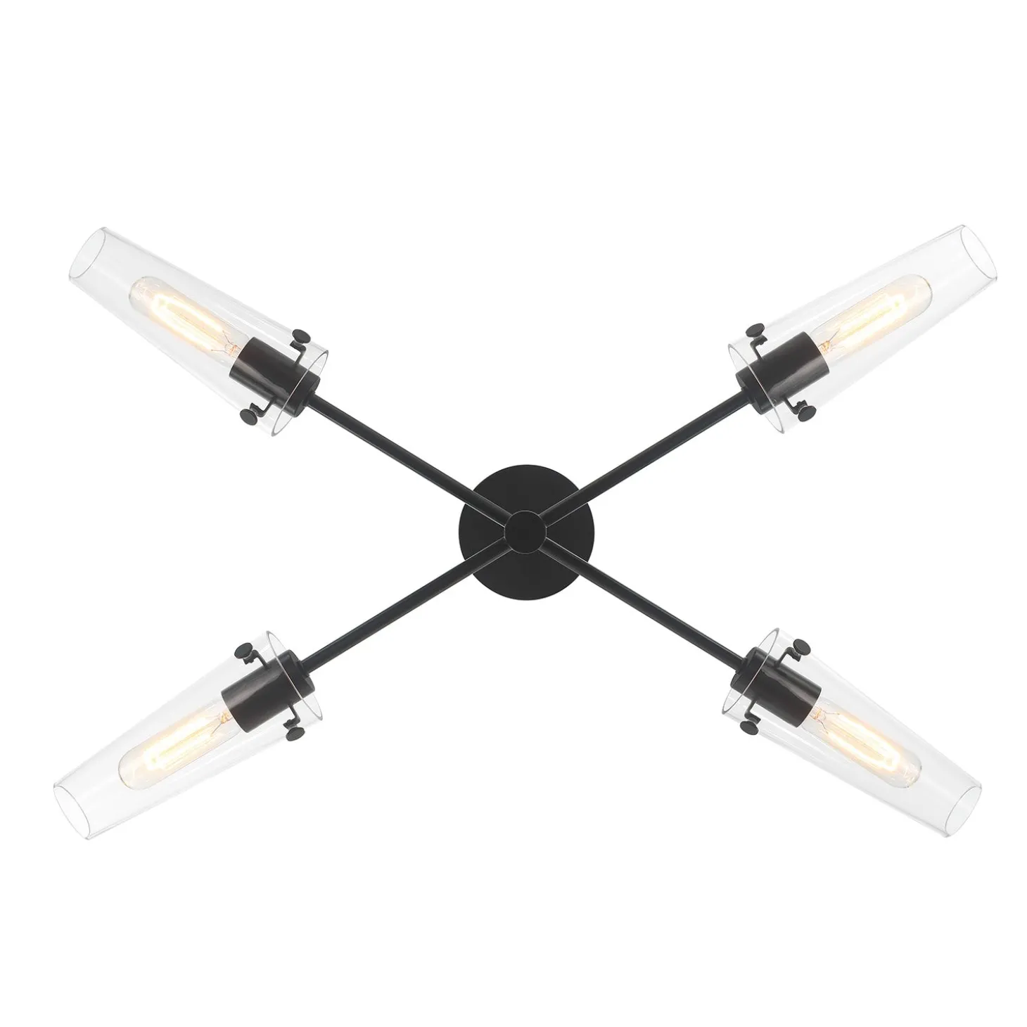 Open Box Mason 4 Light Chandelier, Matte Black