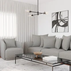 Open Box Mason 4 Light Chandelier, Matte Black