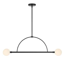 Open Box Milo 2 Globe Linear Arc LED Pendant, Matte Black
