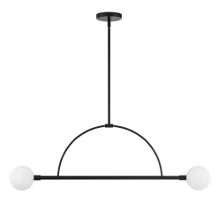 Open Box Milo 2 Globe Linear Arc LED Pendant, Matte Black
