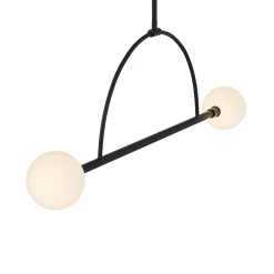 Open Box Milo 2 Globe Linear Arc LED Pendant, Matte Black
