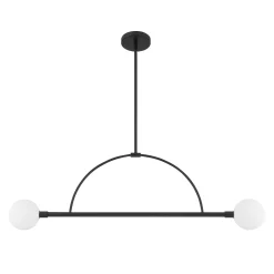 Open Box Milo 2 Globe Linear Arc LED Pendant, Matte Black