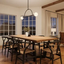 Open Box Milo 2 Globe Linear Arc LED Pendant, Matte Black