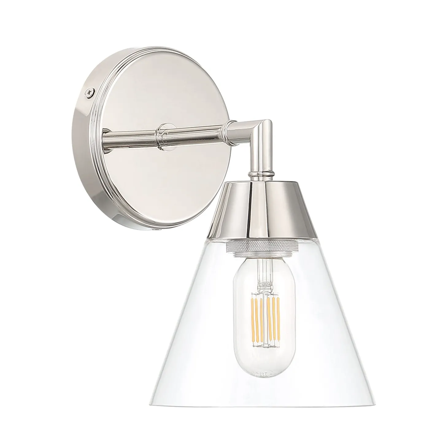 Open Box Owen 1-Light Vanity Wall Sconce, Polished Nickel
