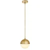 Open Box Powell LED 7" Aged Brass Globe Pendant