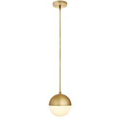 Open Box Powell LED 7" Aged Brass Globe Pendant