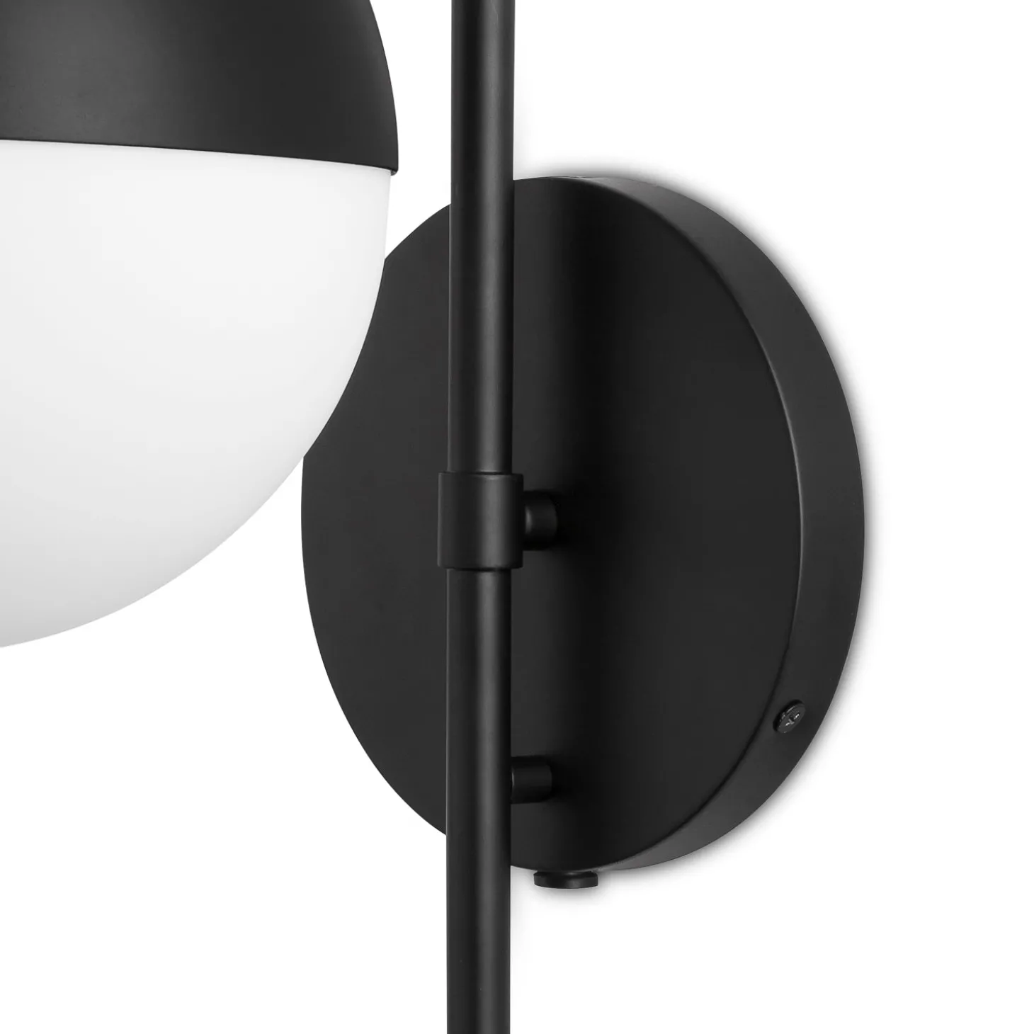 Open Box Powell LED Wall Sconce with Hooded White Globe, Matte Black