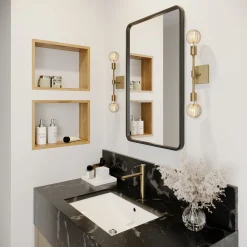 Open Box Prospect 2 Light Wall Sconce, Aged Brass