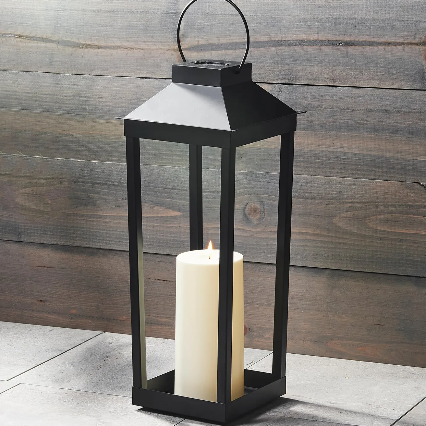 Open Box Ryder Solar Flameless Lantern, Medium