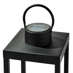 Open Box Velo Metal Lantern with Solar LED Candle, Large