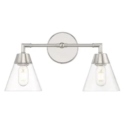 Owen 2 Light Vanity Wall Light, Polished Nickel