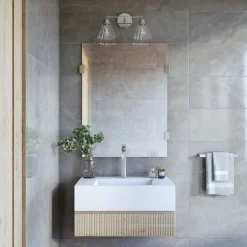 Owen 2 Light Vanity Wall Light, Polished Nickel