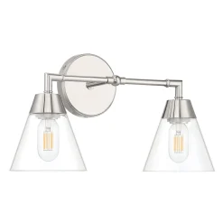 Owen 2 Light Vanity Wall Light, Polished Nickel