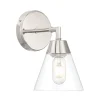 Owen 1 Light Vanity Wall Sconce, Polished Nickel