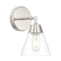 Owen 1 Light Vanity Wall Sconce, Polished Nickel