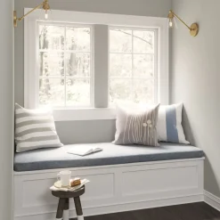 Owen Adjustable One Arm Wall Light, Satin Brass