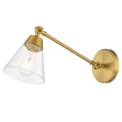 Owen Adjustable One Arm Wall Light, Satin Brass