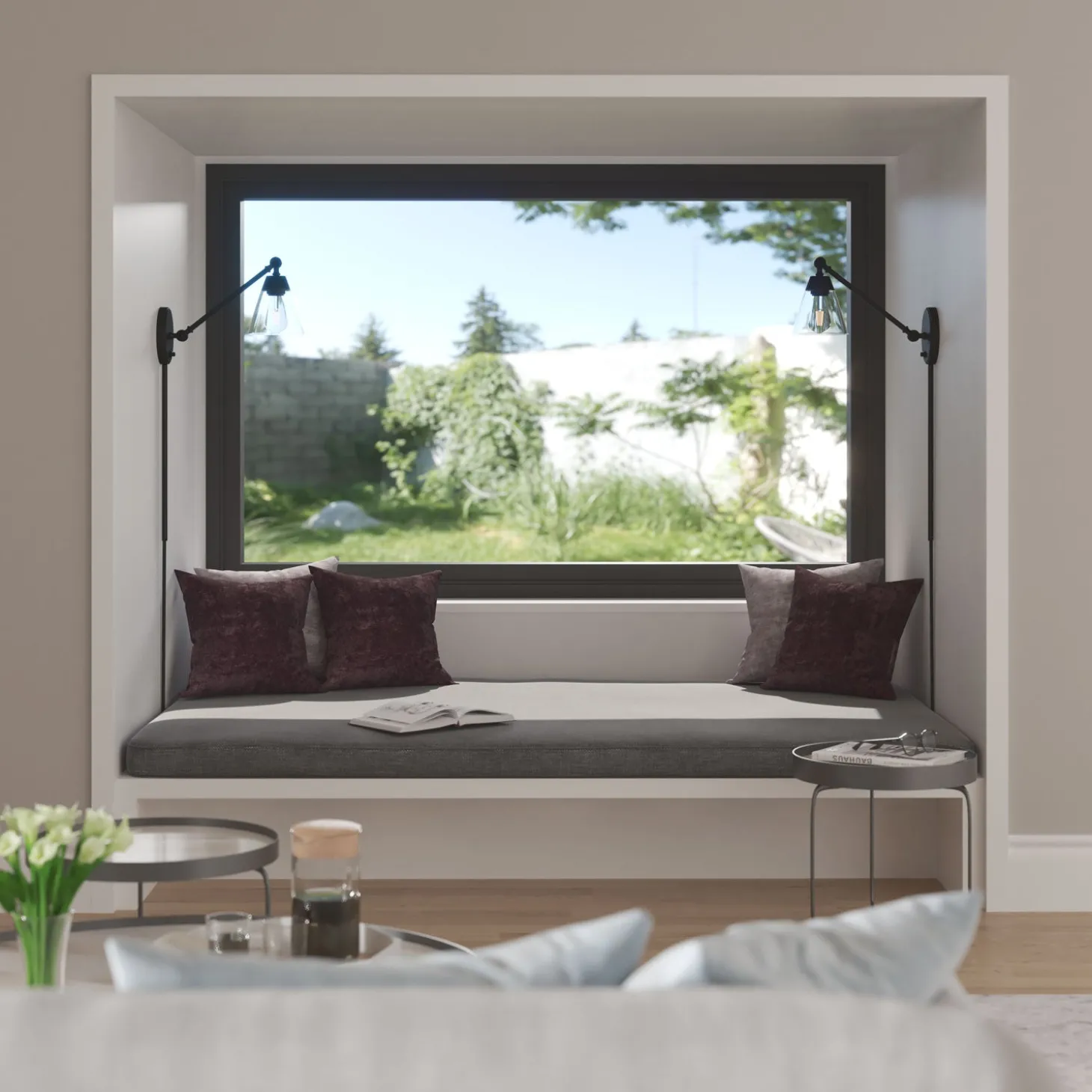 Owen Adjustable Plug-In Wall Sconce, Matte Black