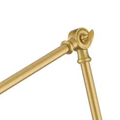 Owen Adjustable Two Arm Wall Light, Satin Brass