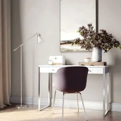 Owen Floor Lamp, Polished Nickel