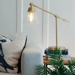 Owen Table Lamp, Satin Brass