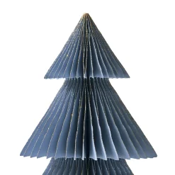 Pleated Paper Christmas Trees, Large Set of 2, Dusty Blue