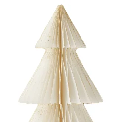 Pleated Paper Christmas Trees, Small Set of 2, Ivory