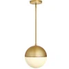 Powell LED 10" Aged Brass Globe Pendant