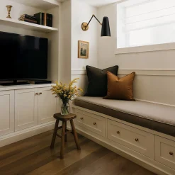 Roy Articulating Wall Sconce, Matte Black and Antique Brass