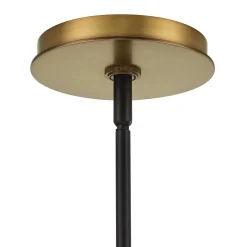 Ryan 5 Light Chandelier, Matte Black and Aged Brass