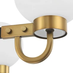 Ryan 5 Light Chandelier, Matte Black and Aged Brass