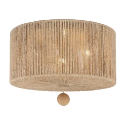 Selma Flush Mount 16”, Jute and Satin Sand