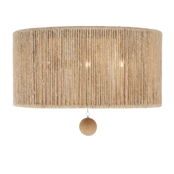 Selma Flush Mount 16”, Jute and Satin Sand