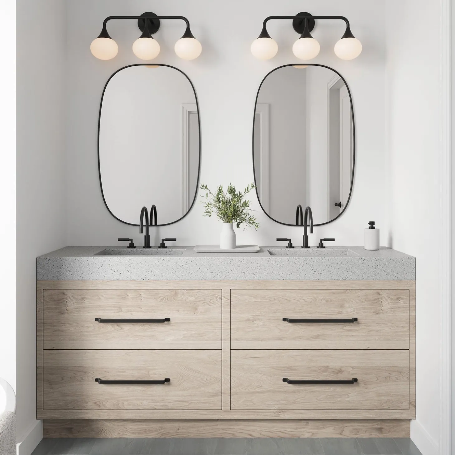 Talia 3 Light LED Vanity, Matte Black