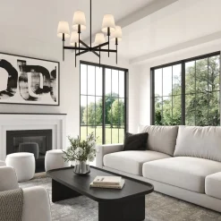 Taylor 6 Light Chandelier, Matte Black