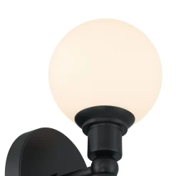 Theo 2 Globe Wall Sconce, Matte Black