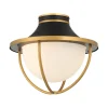 Tobin Outdoor Flush Mount, Black and Textured Gold