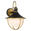 Tobin Outdoor Wall Light, Medium 19" Black and Textured Gold