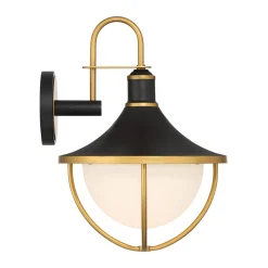 Tobin Outdoor Wall Light, Medium 19" Black and Textured Gold
