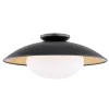 Vera Flush Mount, Large, Black and Gold Leaf