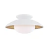 Vera Flush Mount, Medium, White and Gold Leaf